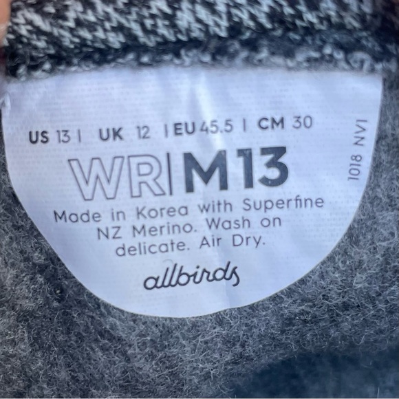 Allbirds Wool Runners Natural Grey Shoes size 13 - Picture 15 of 16